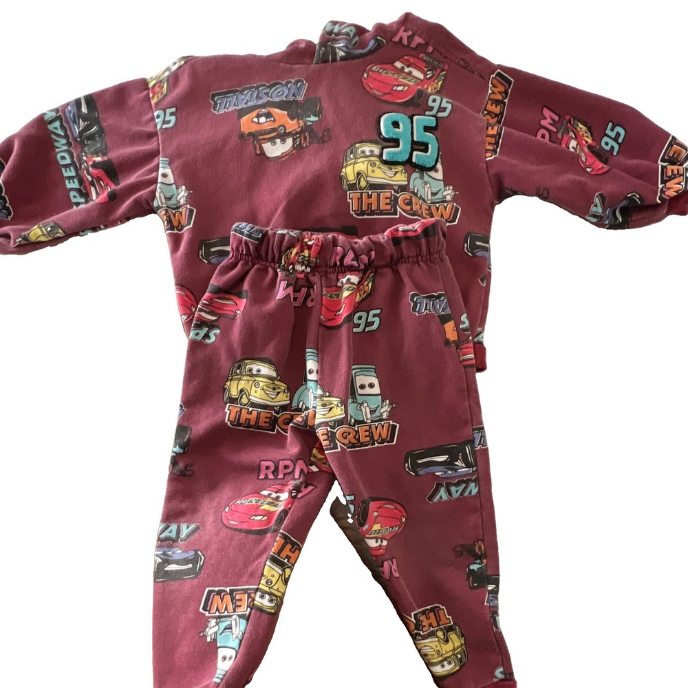 Disney Pixar Cars 2-Pc  Hoodie & Pants Set 3T Burgundy McQueen Mater